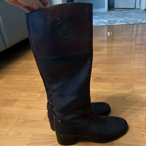 Etienne Aigner Boots Womens Size 8 Brown Tall Riding Zipper - Picture 8 of 13